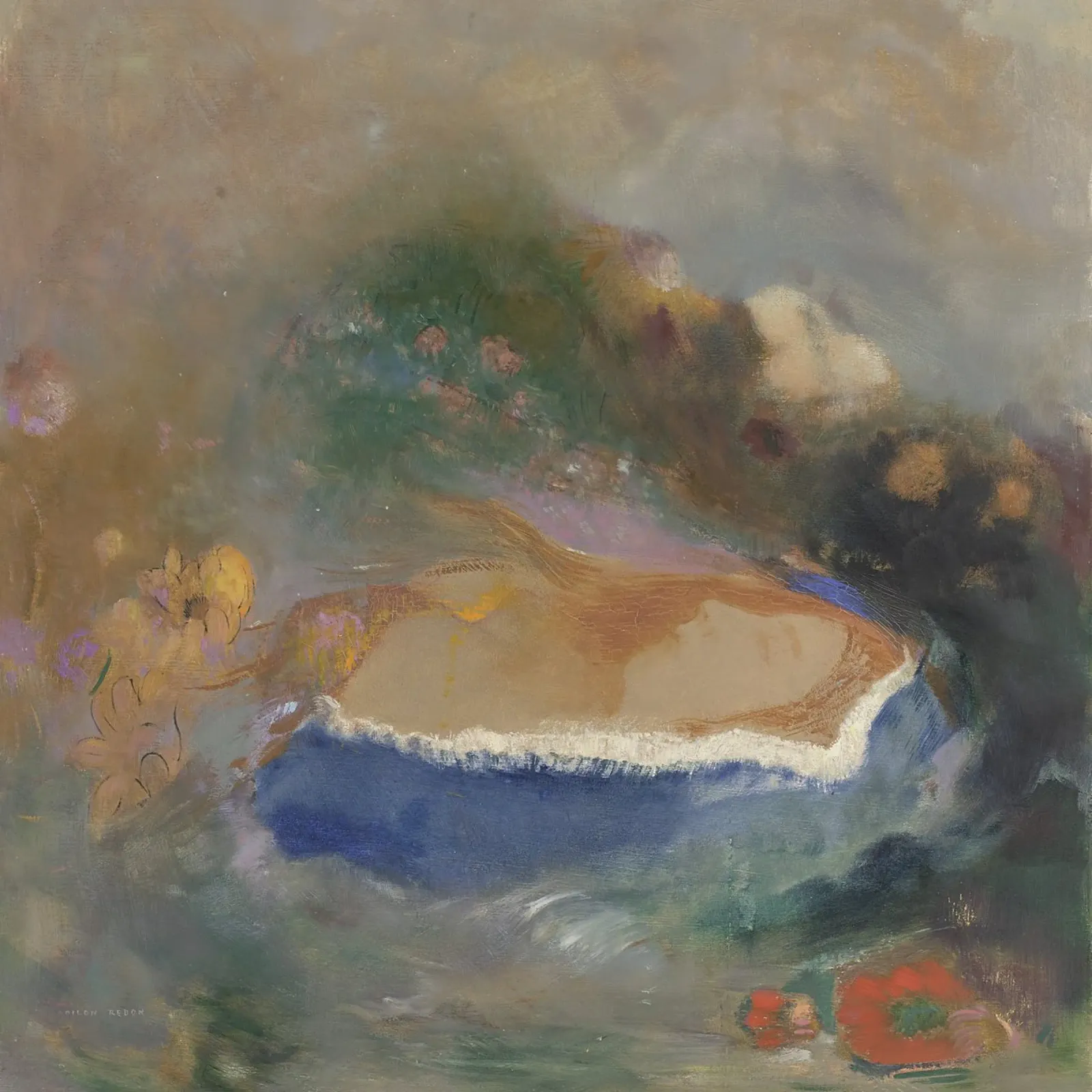 Odilon Redon - Ophelia con un pesce azzurro nell'acqua carta hahnemühle da Wirla