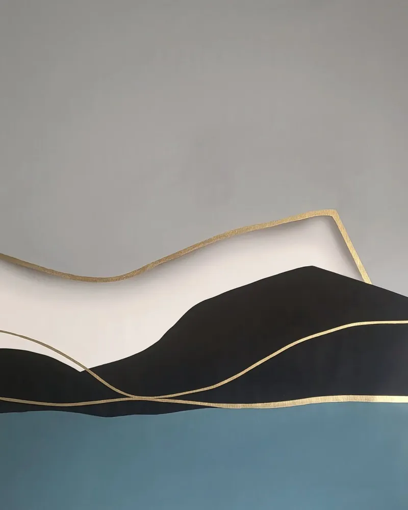Golden Shoreline Abstract Landscape canvas by Artbyvo