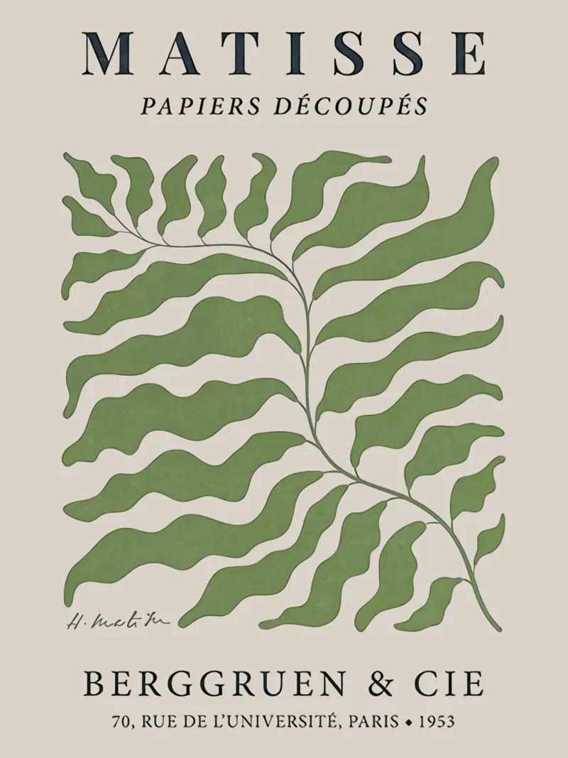 Matisse Papiers Decoupes Berggruen & Cie 1953 No.3 poster con telaio in plastica da Kunzeworld