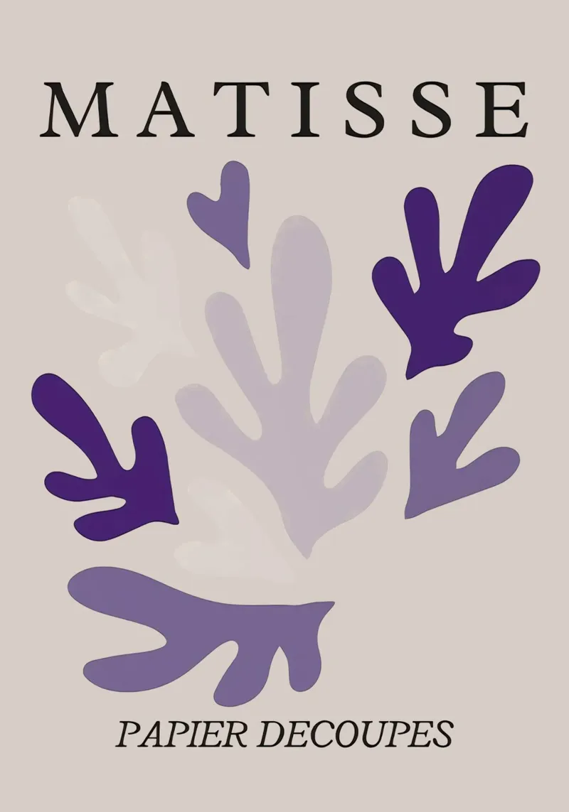 Matisse Papiers Decoupes poster con telaio in legno da Kunzeworld