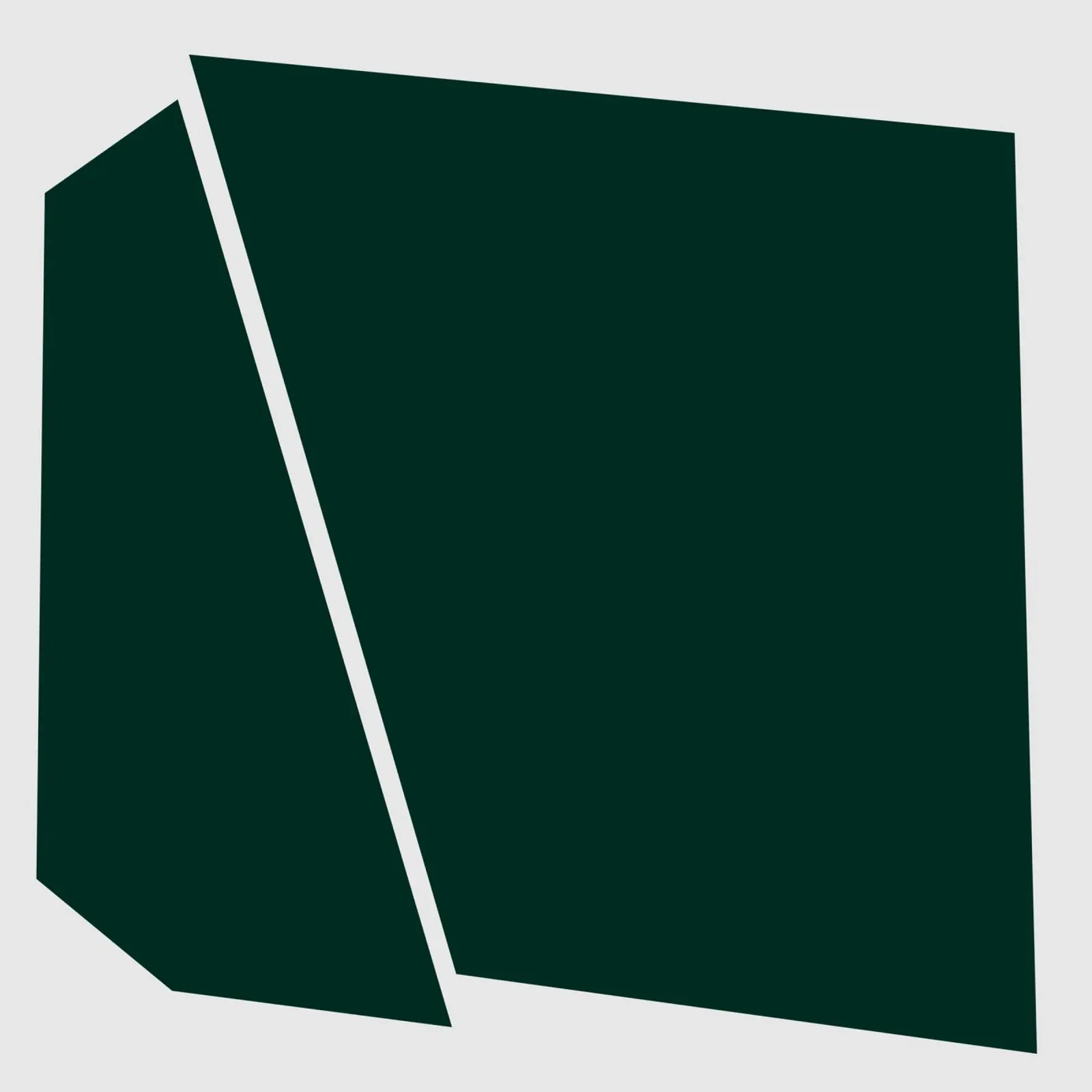 Dark green geometric shape on beige background – minimalist canvas with Floater frame by Artbyvo