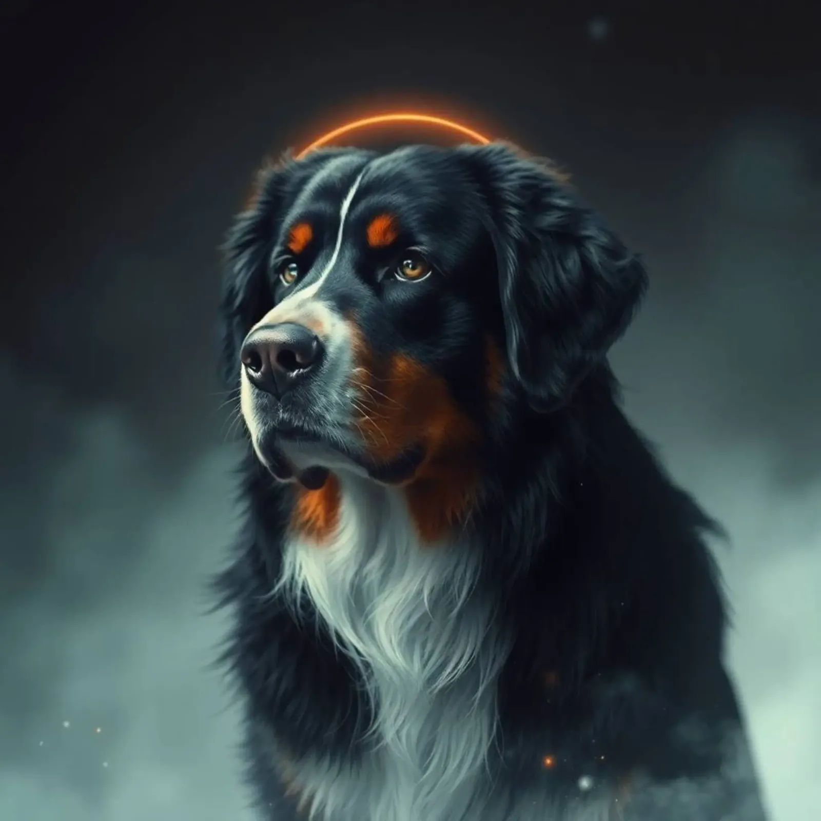Beautiful Bernese Mountain Dog #106 canvas with Floater frame by Yumis.Beargang.and.Me