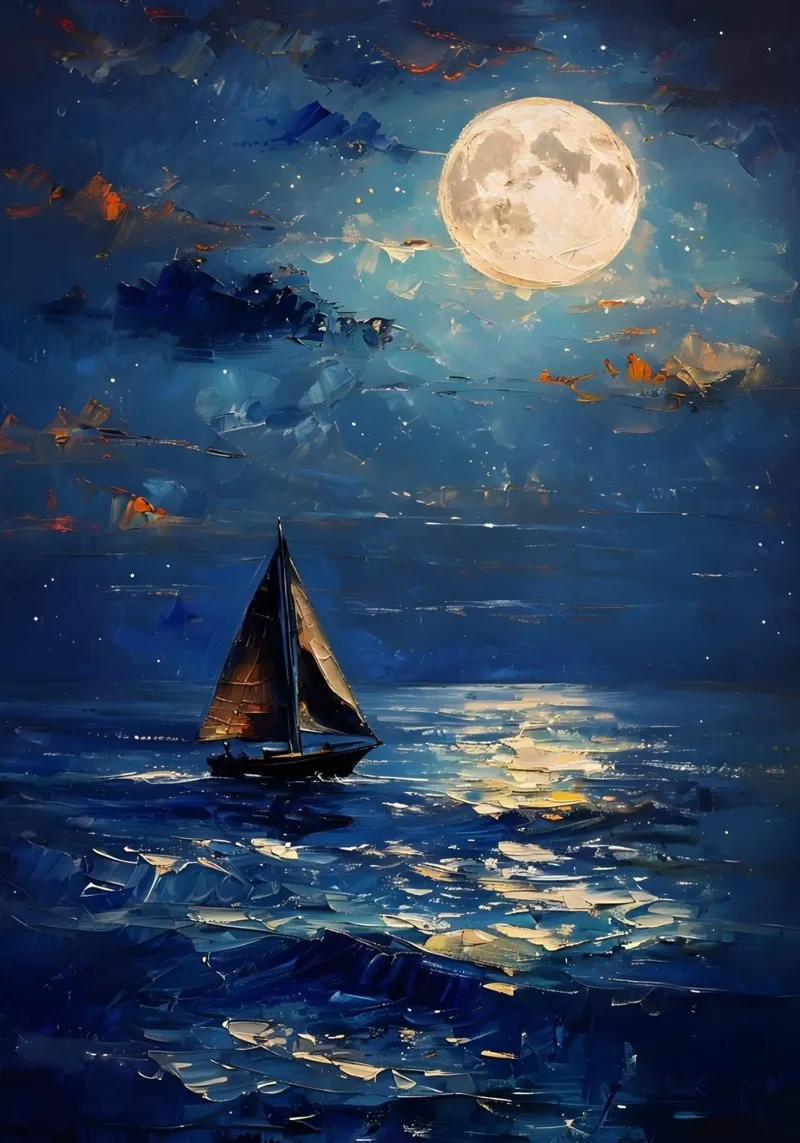 Viaggio al chiaro di luna poster con telaio in plastica da Artistic-shop
