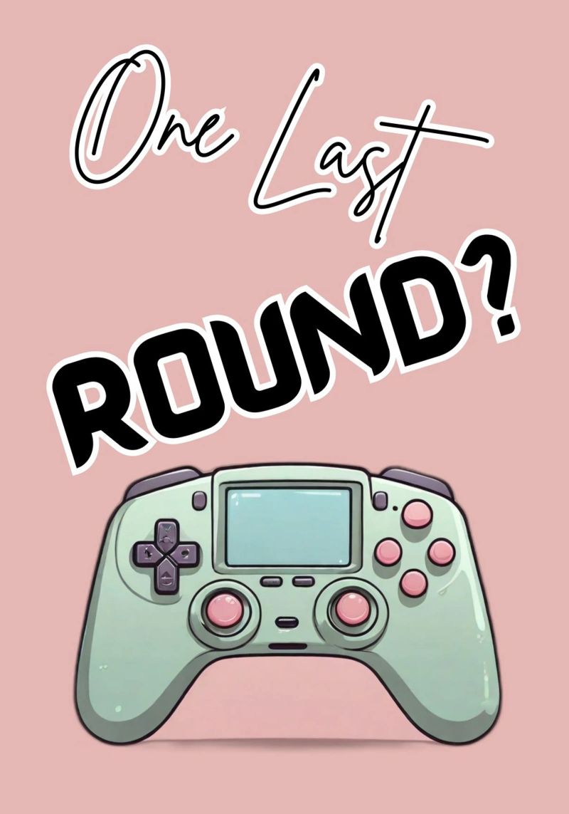 Controller di gioco One Last Round per giocatori e streamer poster con telaio in legno da Cold Wild