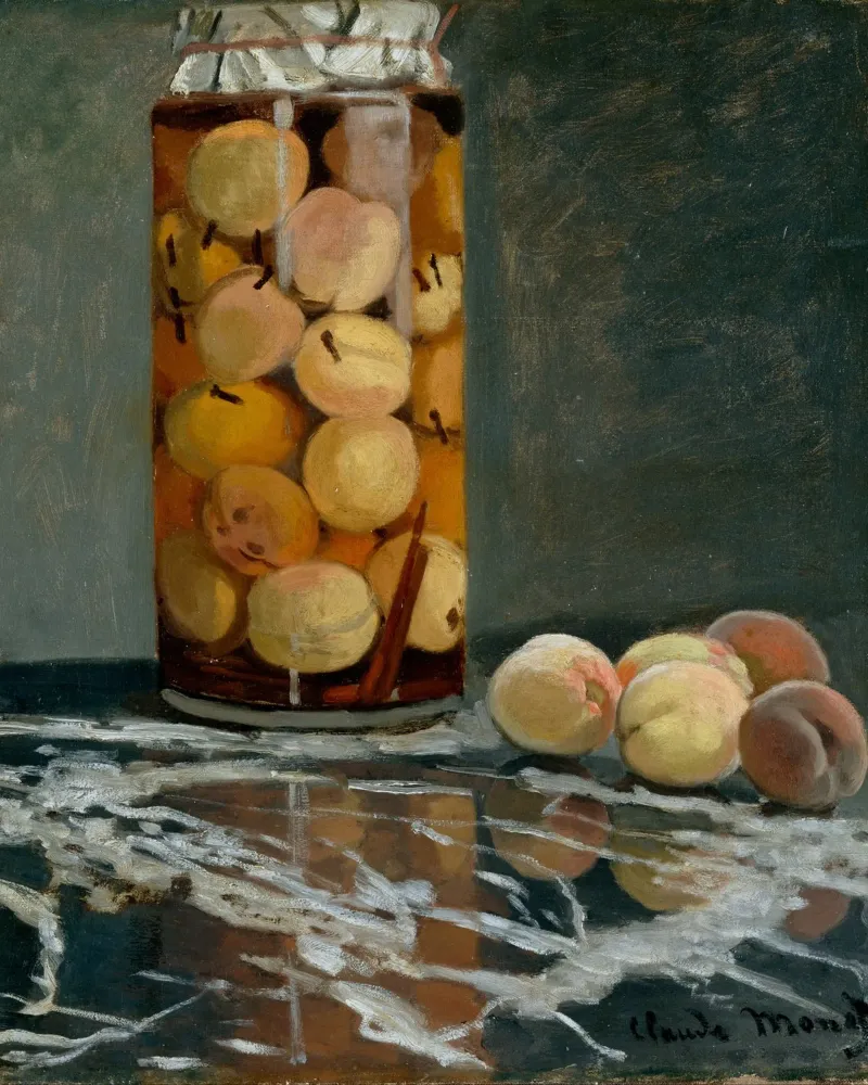 Claude Monet - Pot perziken (1866) canvas met Baklijst van Wirla