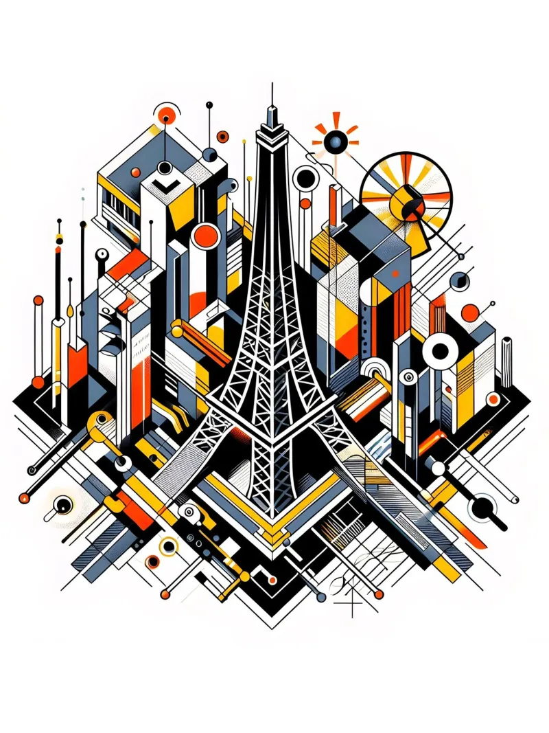 Torre Eiffel Parigi Stile Bauhaus pellicola backlit da ARTOMATIC