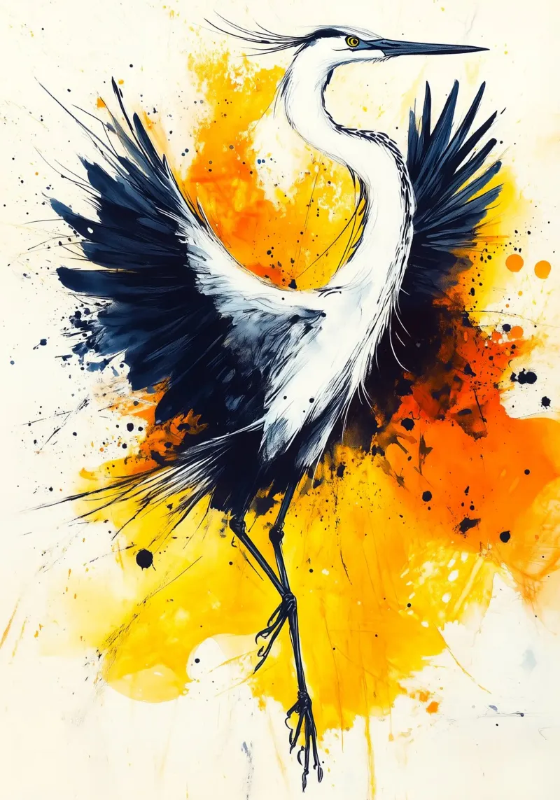 Arte dell'airone pellicola backlit da Justyna Jaszke JBJart