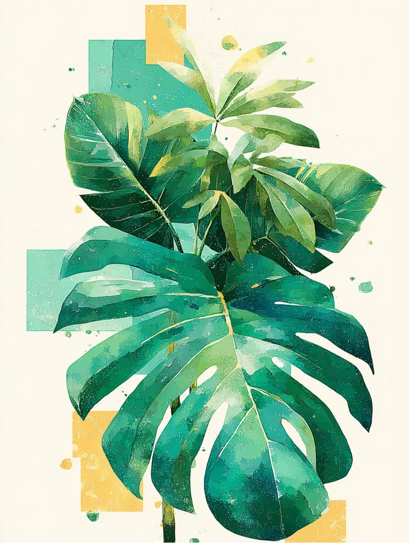 Leaves Tropical A lienzo de Mateo