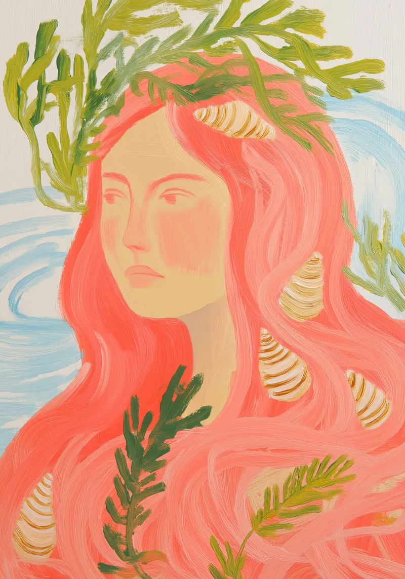 Meerjungfrau Druck, Ozean Poster, Abstrakte Frau Kunst Poster von Boheme