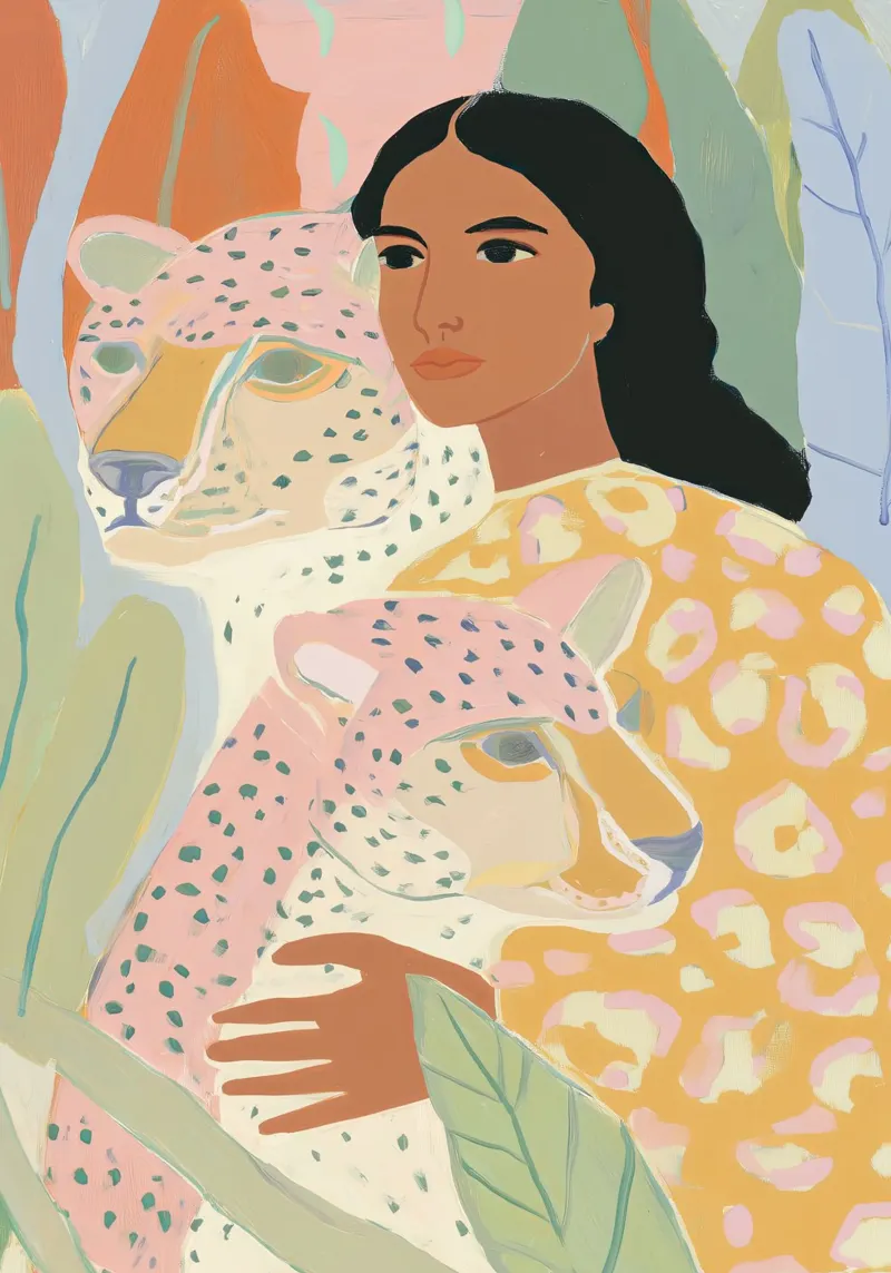 Blume abstrakte bunte Kunstdrucke, Wildlife Print Hahnemühle von Boheme