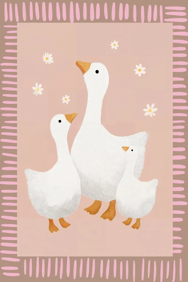 Stampa di un'oca, arte da parete per l'asilo nido, poster per la stanza dei giochi poster con telaio in alluminio da Little Lola