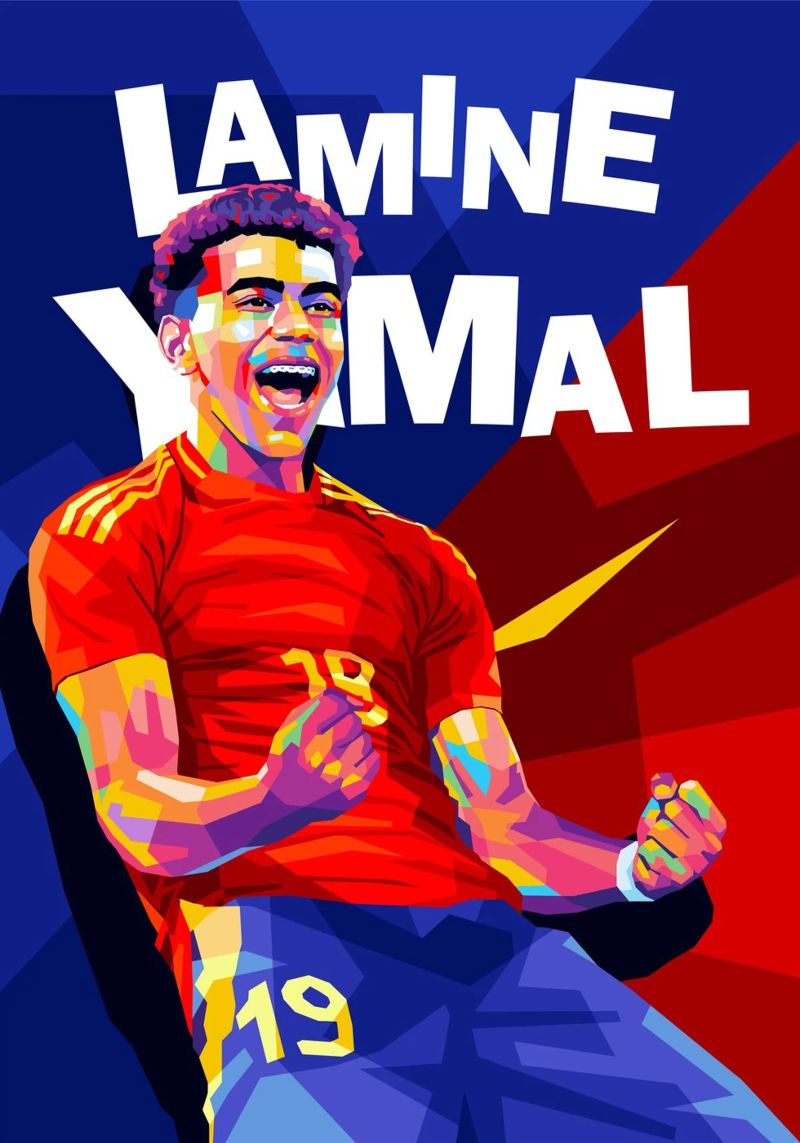 Lamine Yamal Spain poster de WPAP MALANG