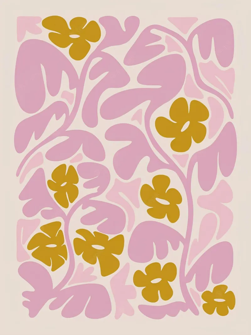 Abstracte bloemsierkunst: Boho Bloei, Retro Botanisch, Esthetisch canvas van NorwesClub