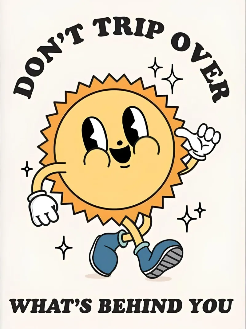 "Trip niet" Zon: Retro-cartoon, positieve vibes, Indie Aesth hahnemühle van NorwesClub
