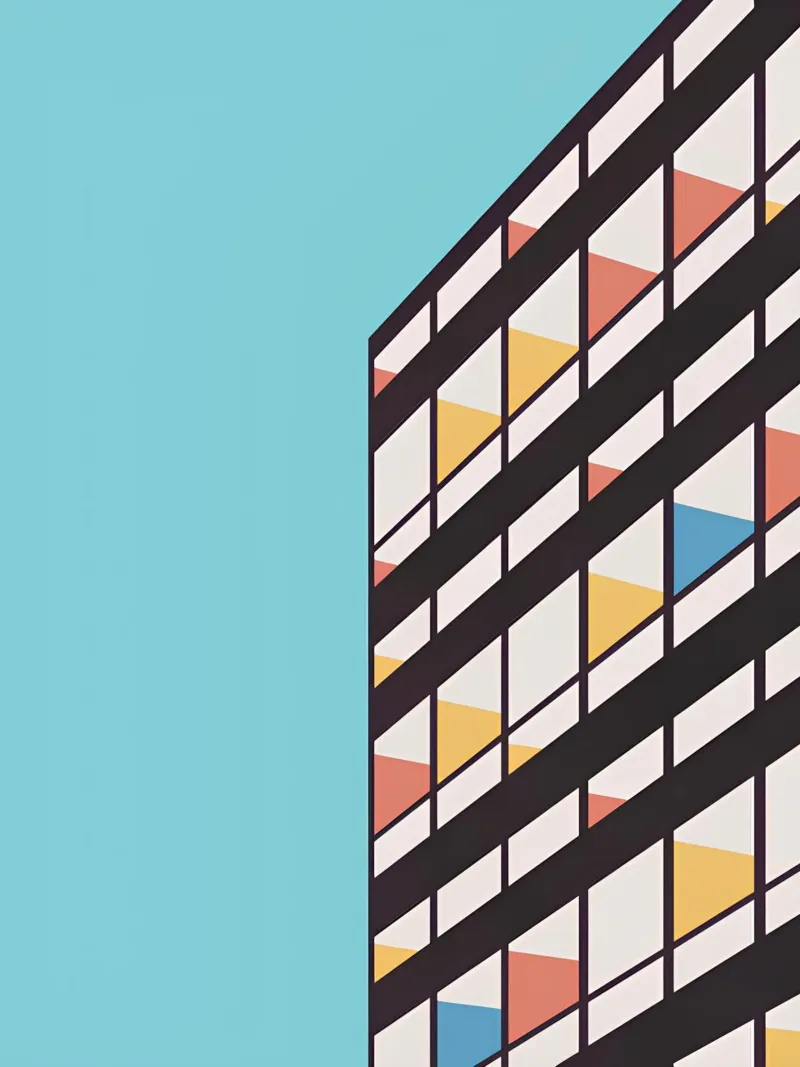 Minimalist Brutalism Art: Modern Architecture, Abstract Geom canvas by NorwesClub
