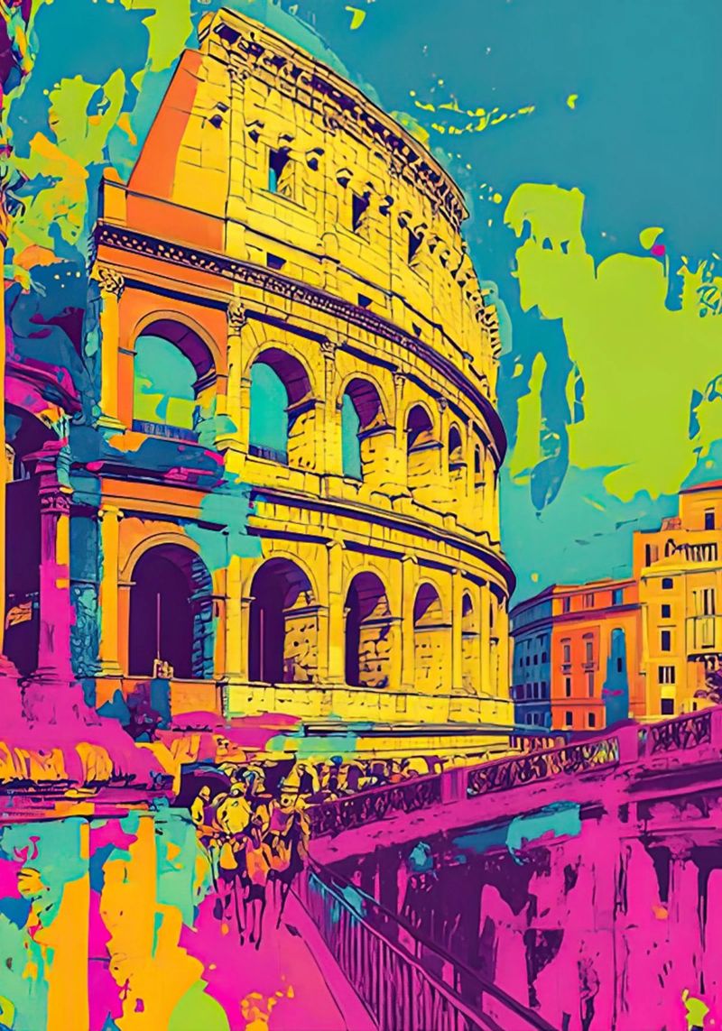 Colosseum Vibrant Rome poster by Rene Shop