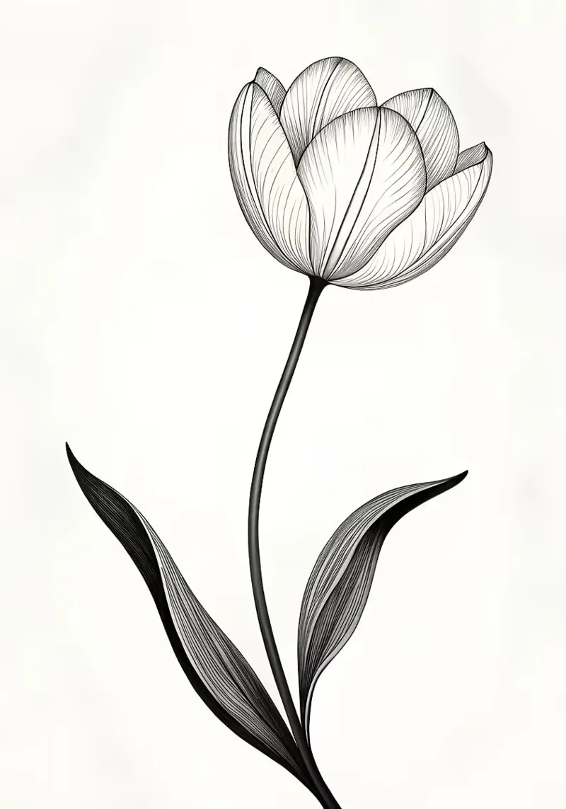 fiore di tulipano fioritura stelo foglie pannello forex da James Isaac Jackson