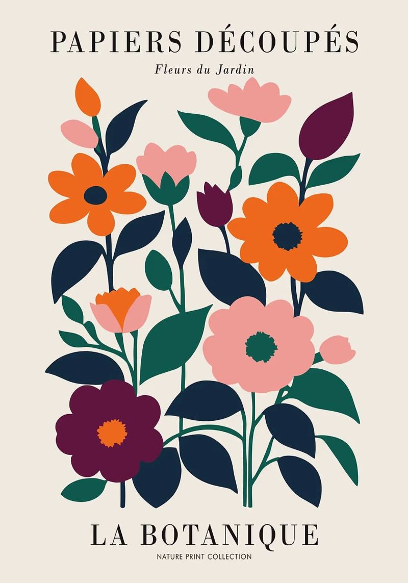 fiori botanici foglie floreali poster da RJ Peterson-Animal