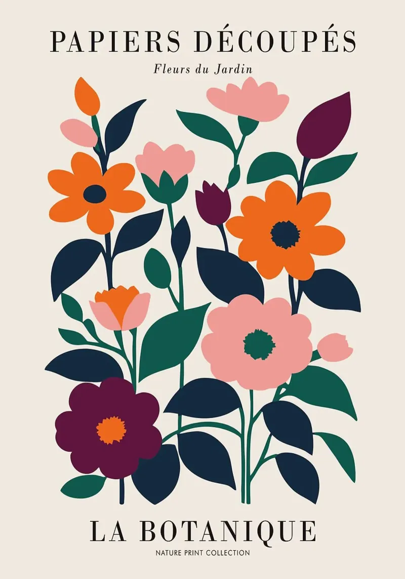 fiori botanici foglie floreali poster da RJ Peterson-Animal