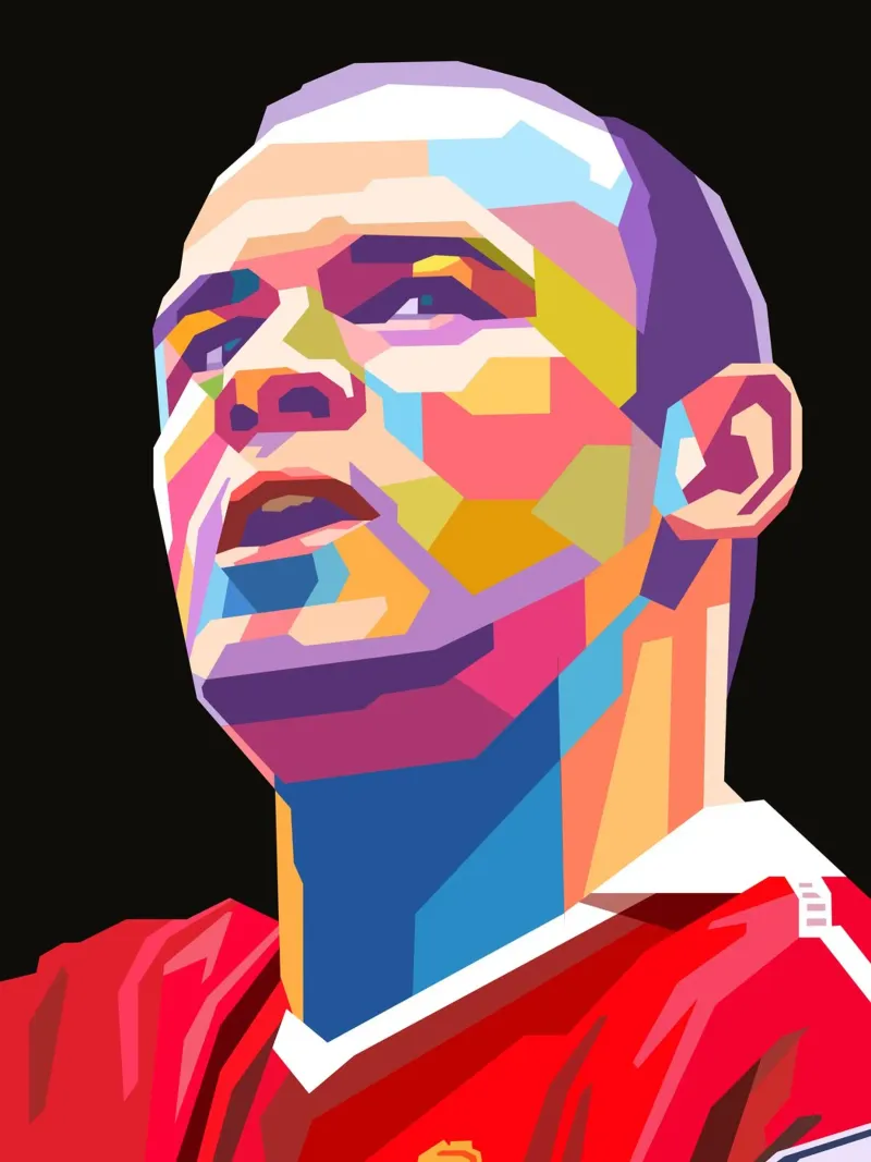 Calcio iconico - Wayne Rooney poster con telaio in legno da Hantamrata