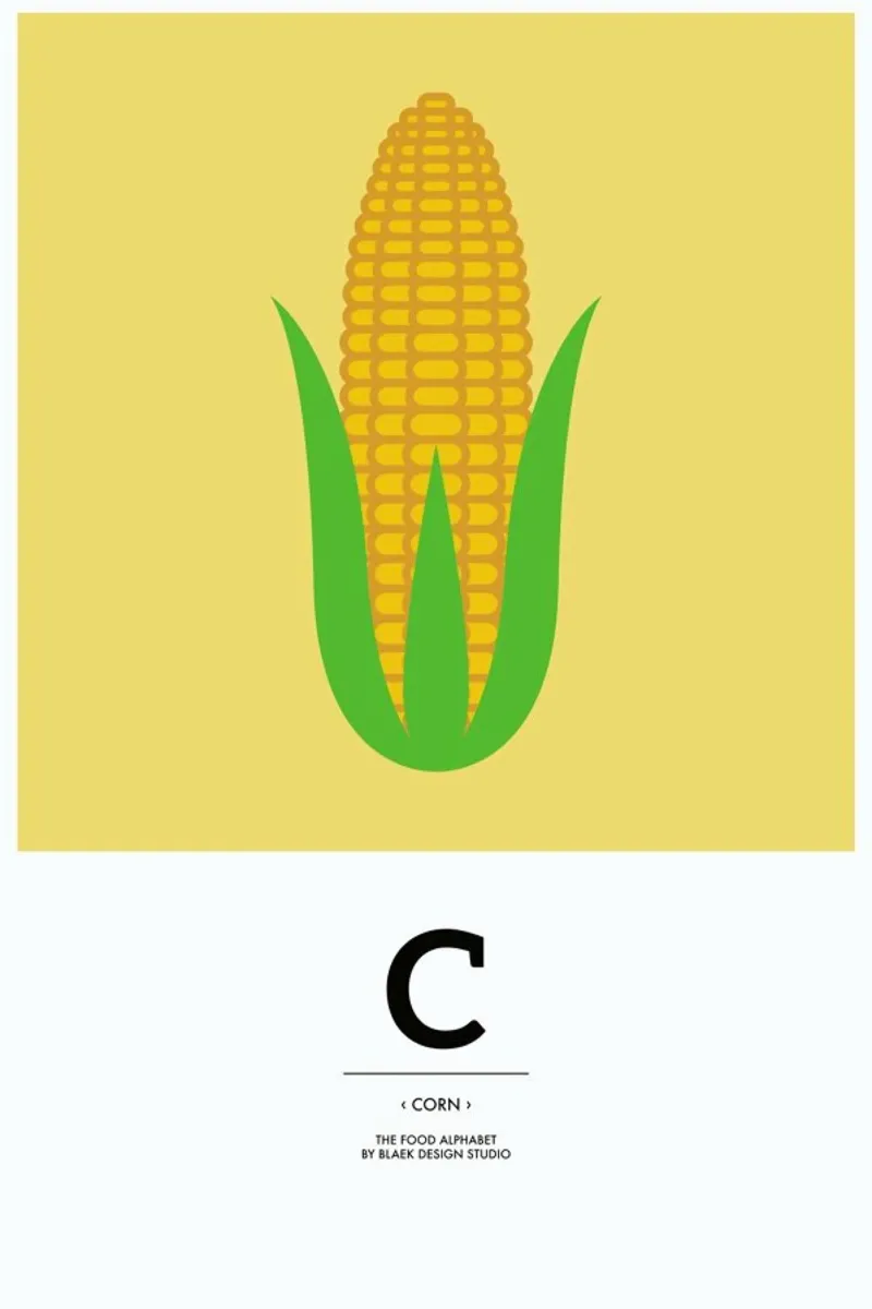 „The Food Alphabet“ - C like Corn pellicola backlit da BLAEK Design Studio