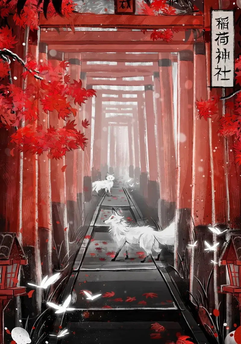 porte torii pellicola backlit da Japanese Art
