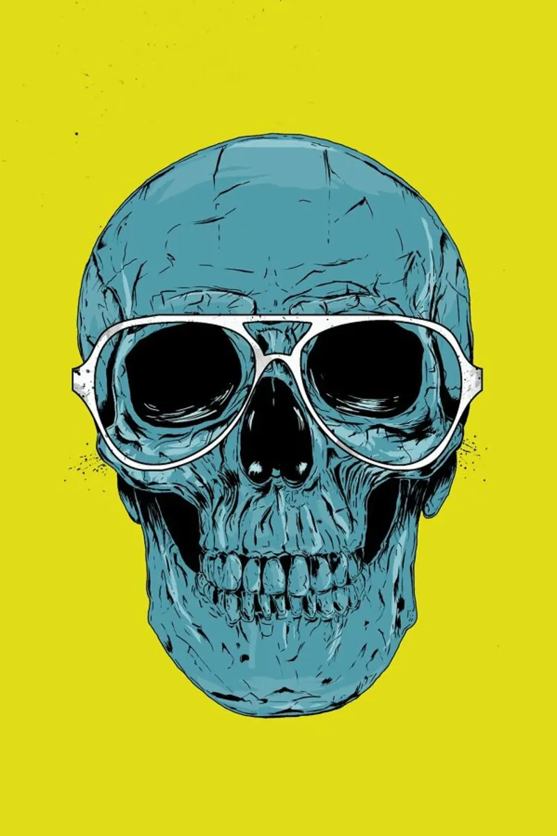 Blue skull alu-dibond by Balazs Solti