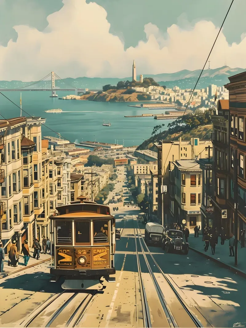 Arte vintage a San Francisco poster da Vintage Travel Art