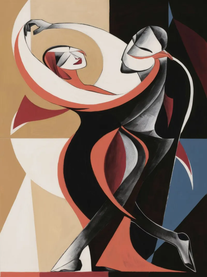 Eleganza scultorea della danza poster con telaio in plastica da Crimson Whisper