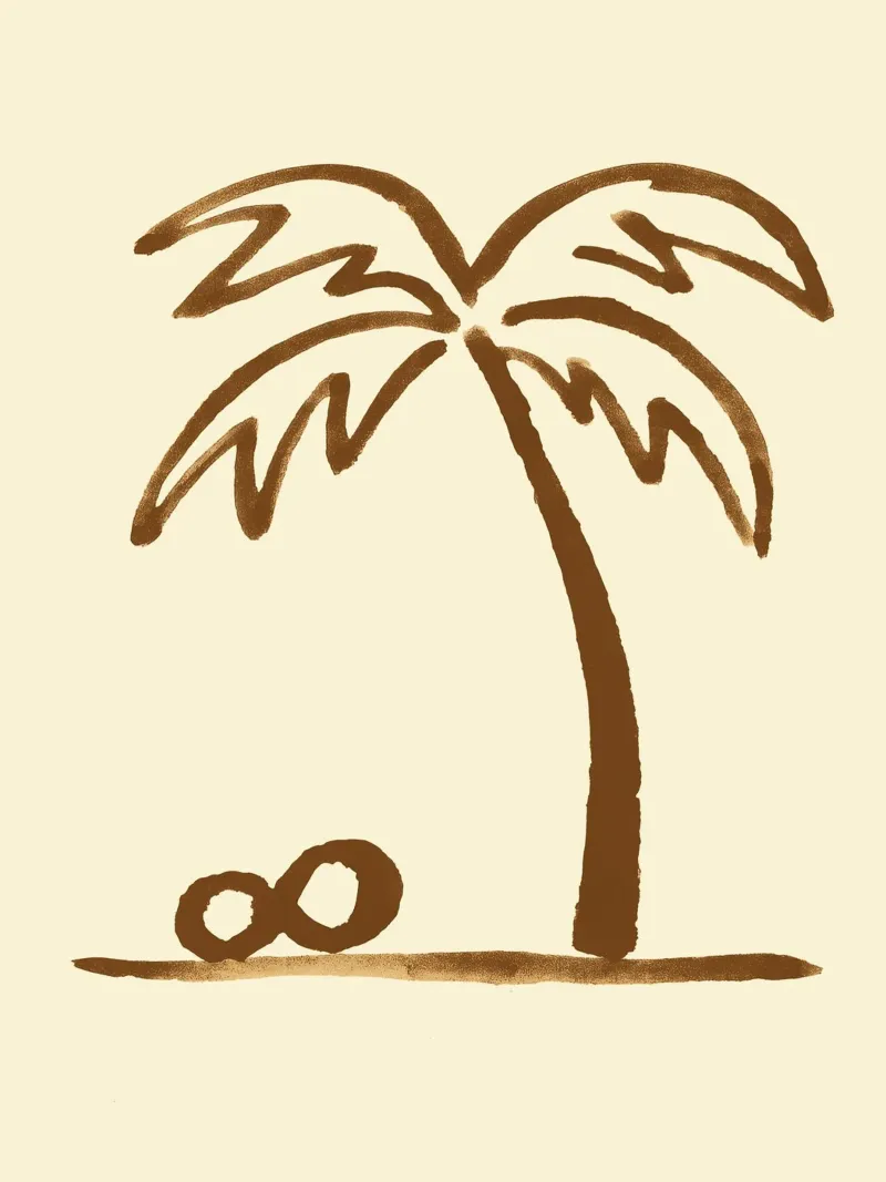 Palm Impression poster con telaio in alluminio da treechild