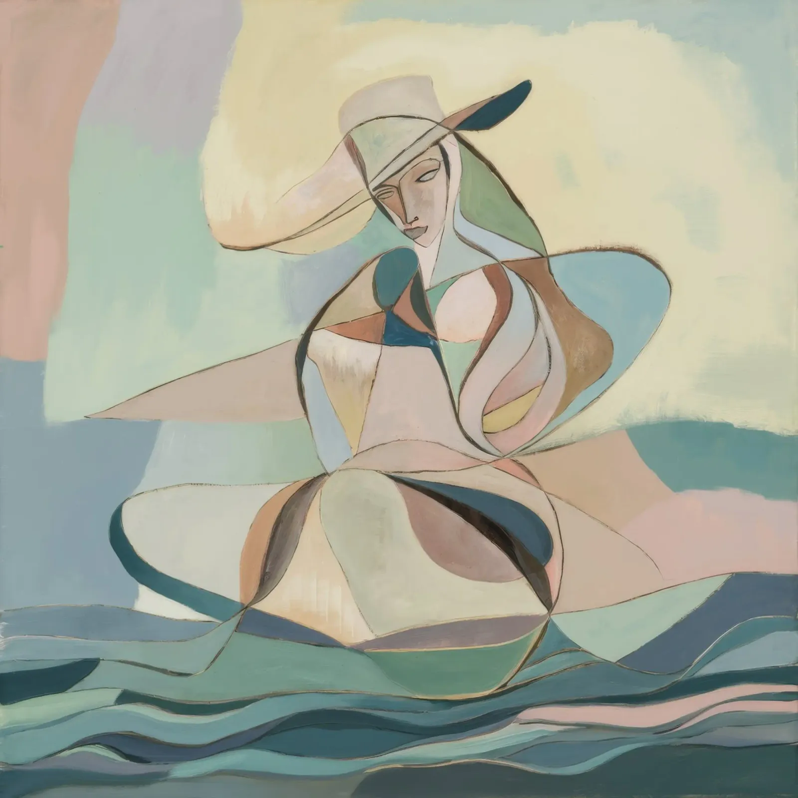 Floating Horizon Meditation canvas with Floater frame by Crimson Whisper