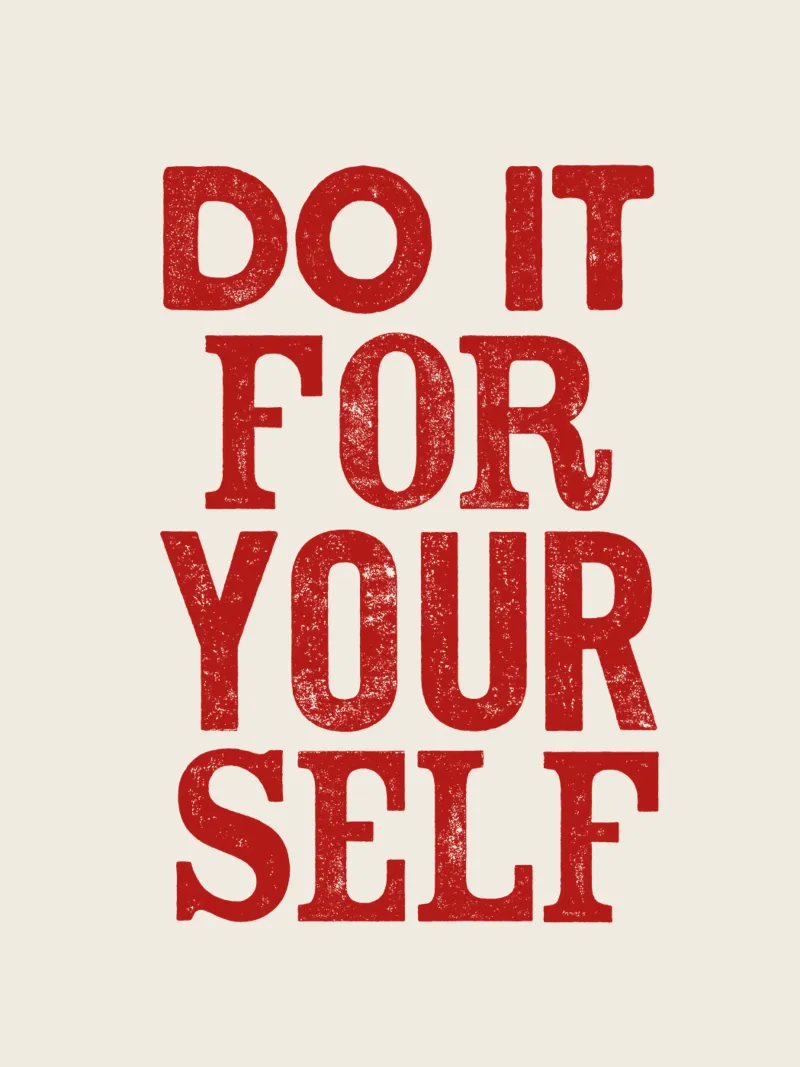Do It For Your Self Inspirational Typography Print in Red canvas by THE MOTIVATED TYPE