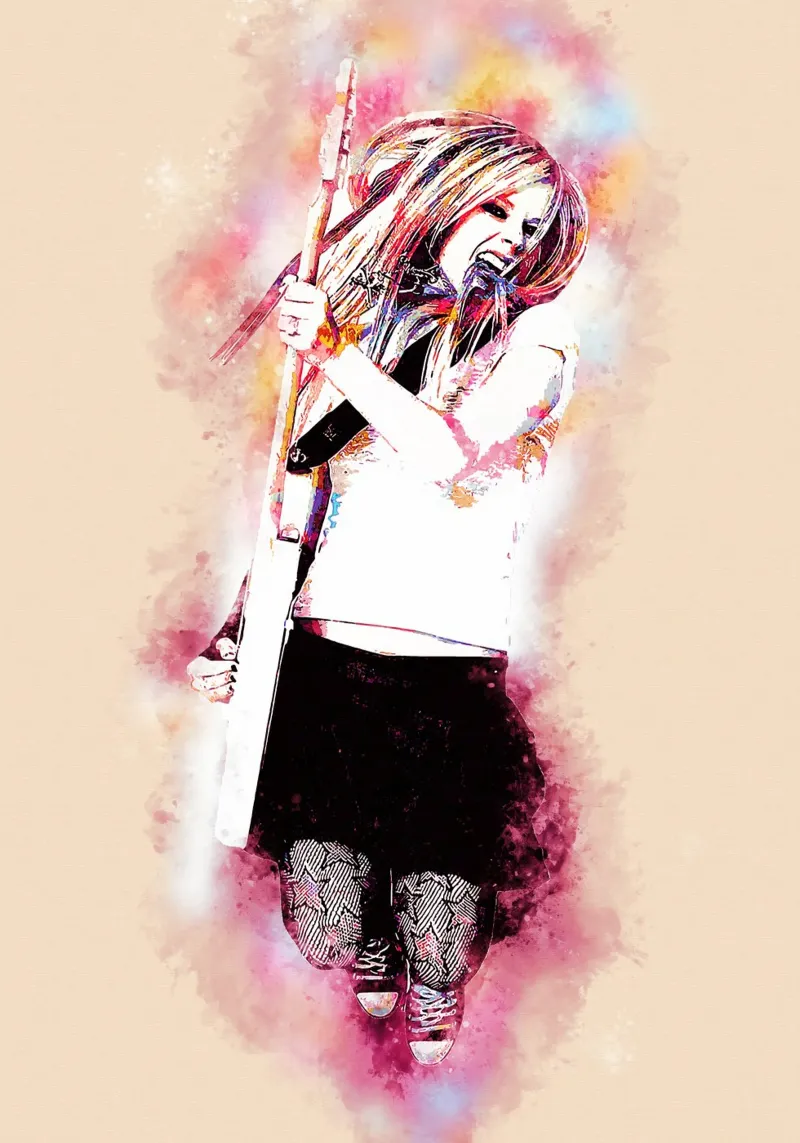Avril Lavigne Acquerello pellicola backlit da neonartroom