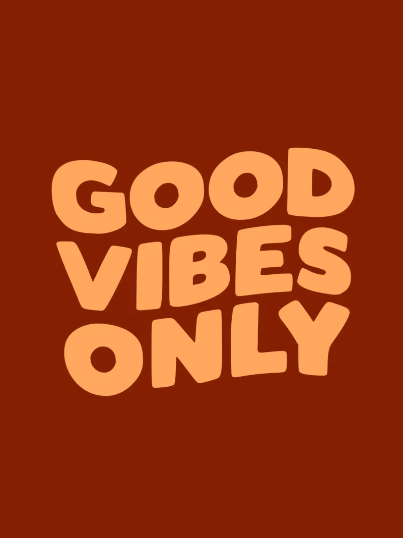 Good Vibes Only Happy Positive Typography Stampa Rosso Arancione pellicola backlit da THE MOTIVATED TYPE