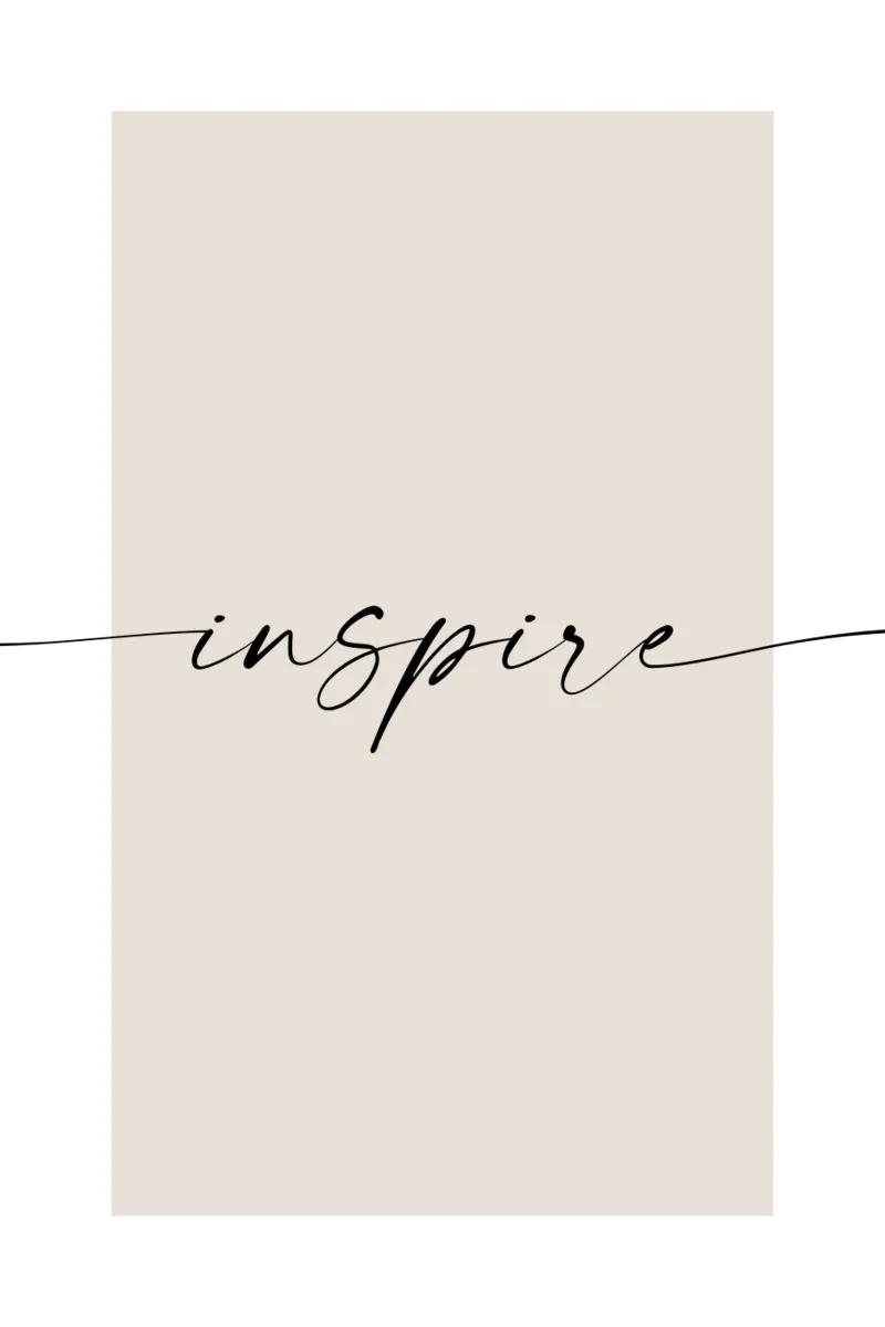 Ispirare - parole di ispirazione poster con telaio in plastica da NouveauPrints
