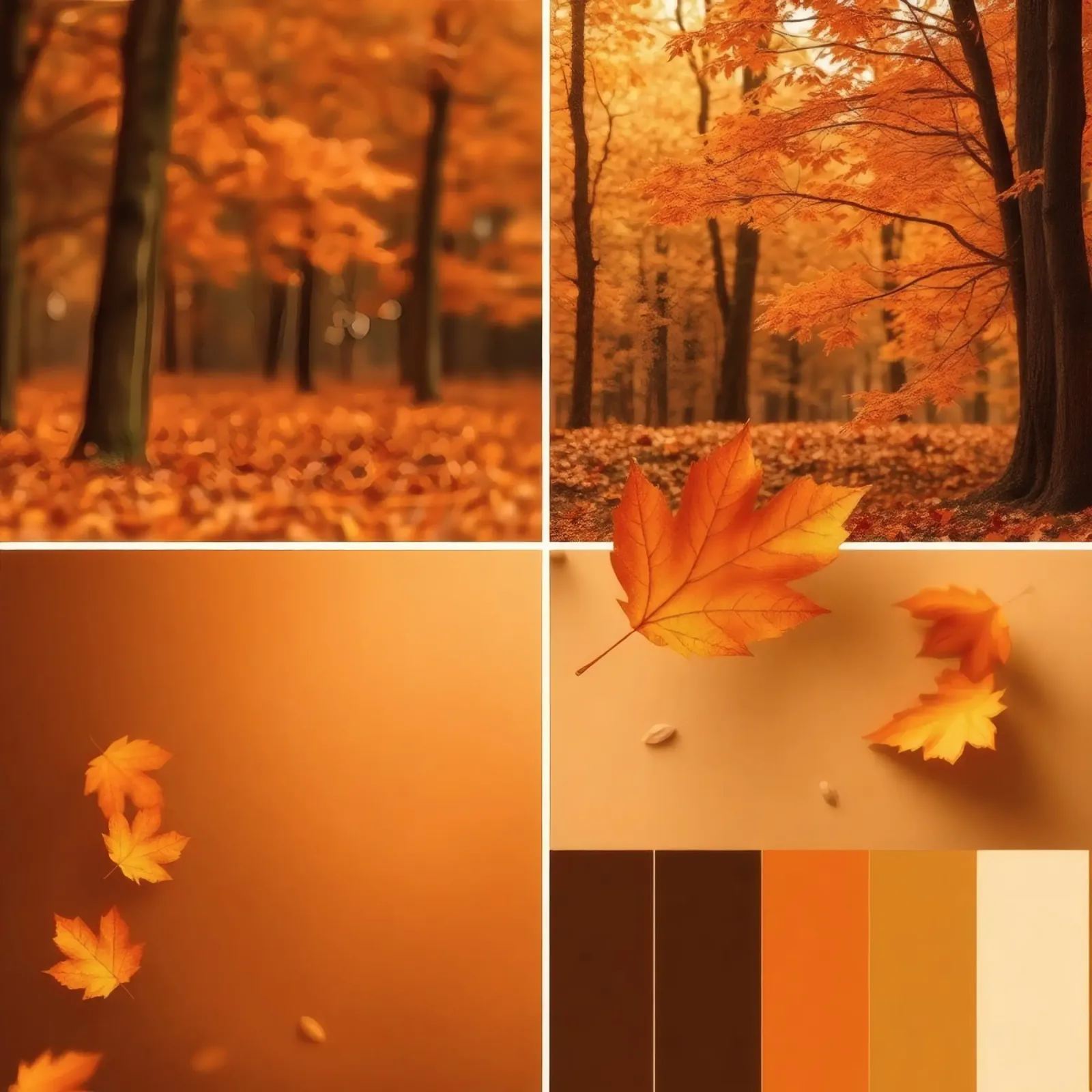 fogliame autunnale e foglie che cadono in una foresta serena pellicola backlit da DesignDoodle