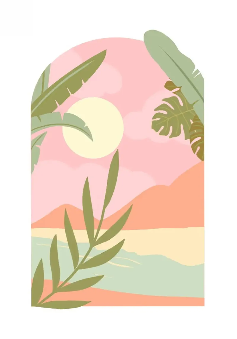 mountains poster with wooden frame by Abstract Botanical Art