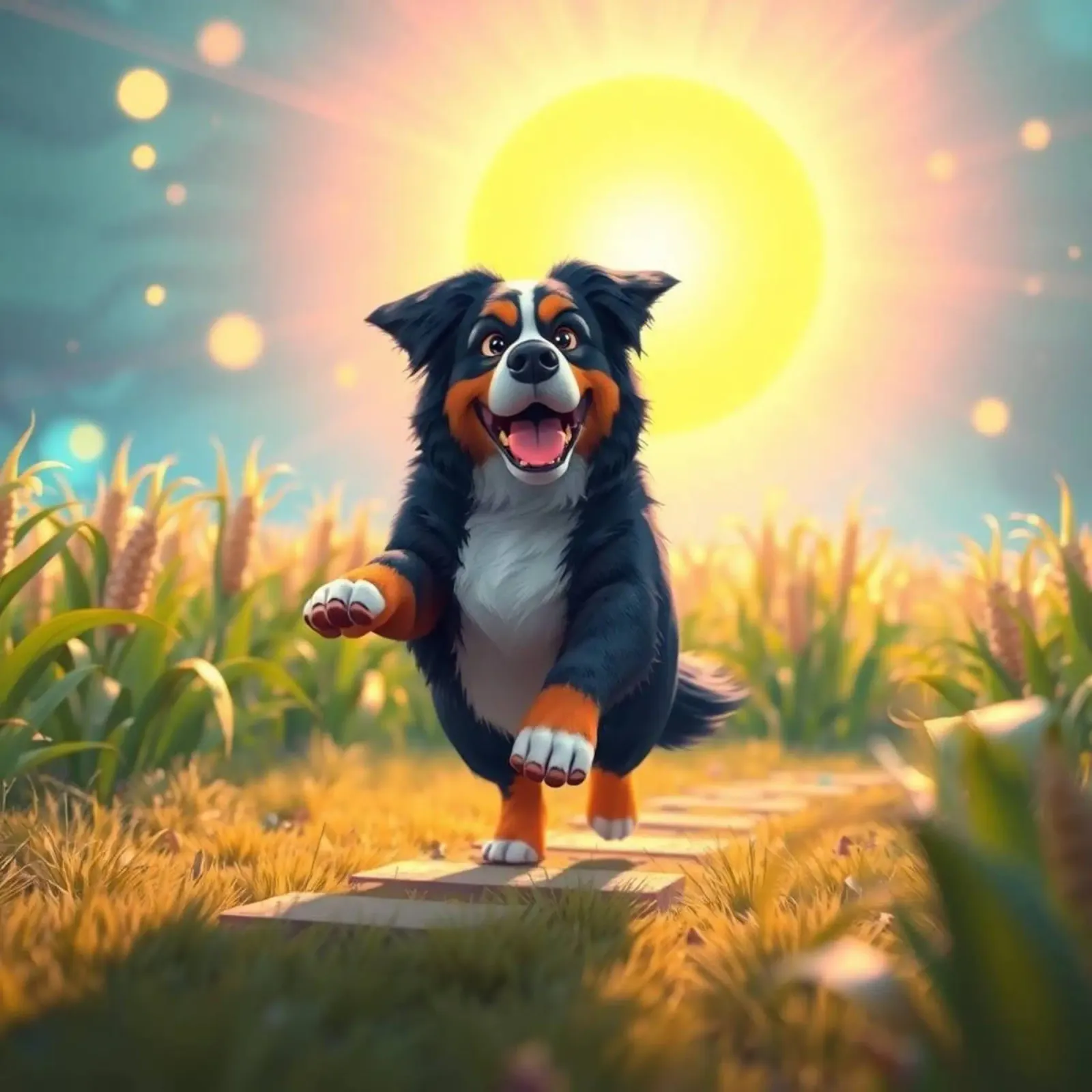 Beautiful Bernese Mountain Dog #131 canvas with Floater frame by Yumis.Beargang.and.Me