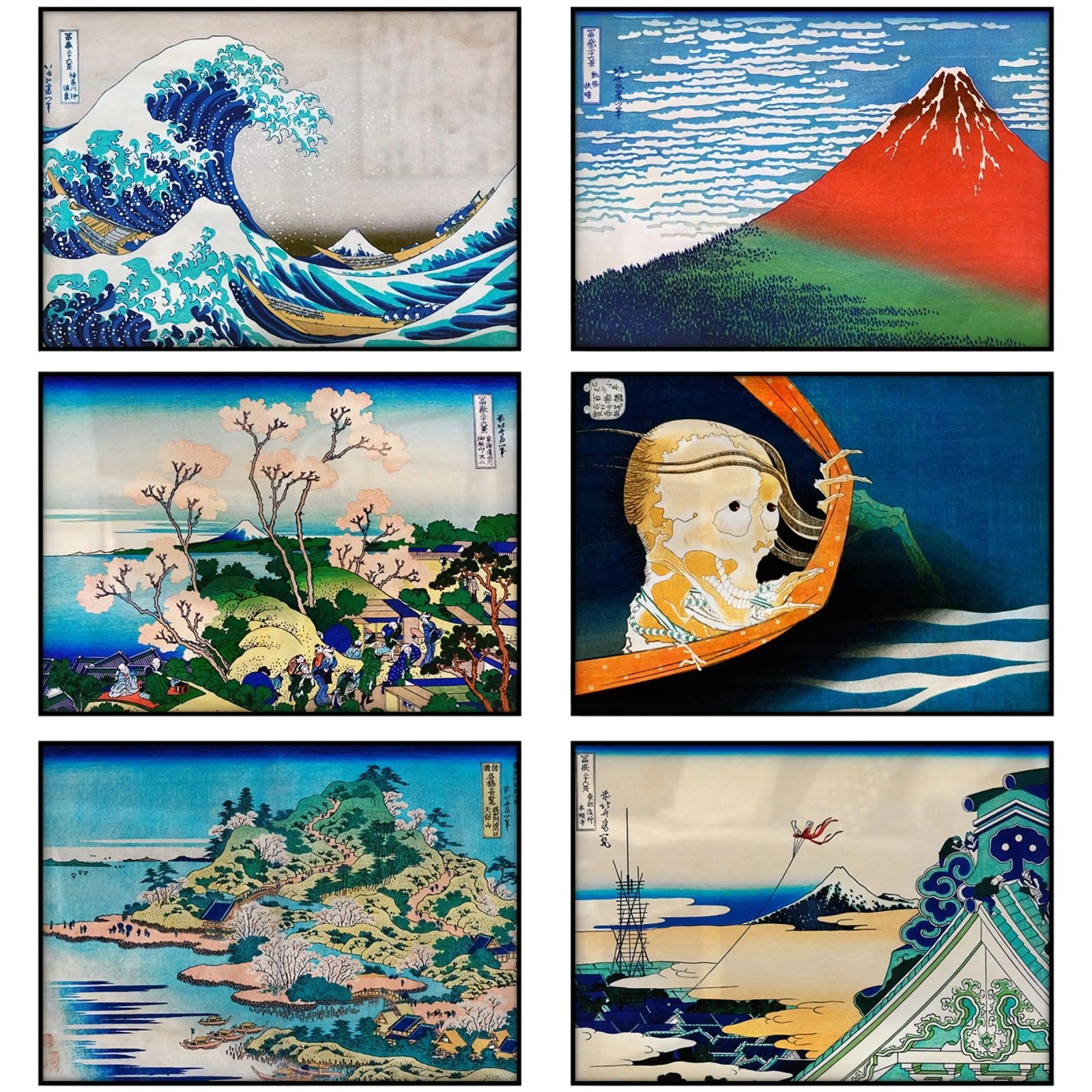 grande vague au large de kanagawa toile de khanrosie