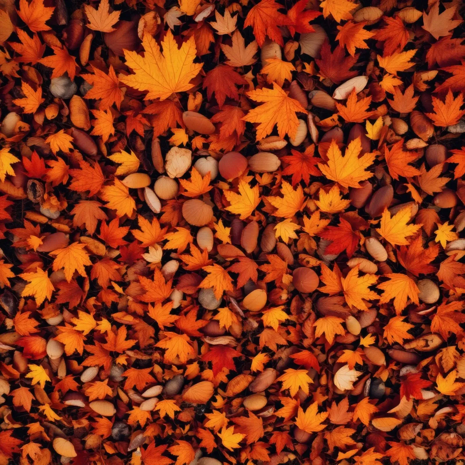 Herbstblätter und Eicheln bedecken einen Waldboden Acryl-Glas von DesignDoodle