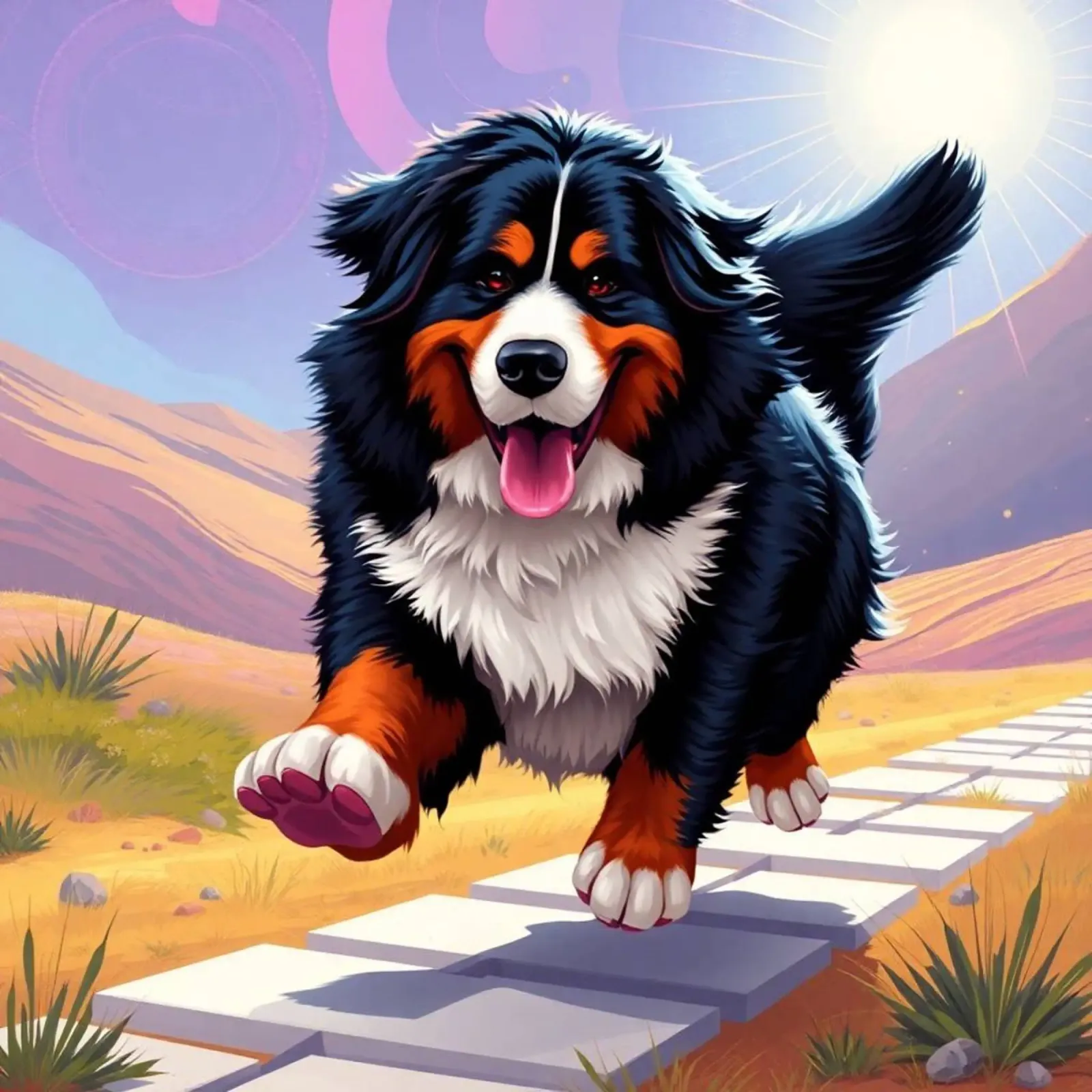 Bellissimo cane da montagna bernese #133 poster con telaio in plastica da Yumis.Beargang.and.Me