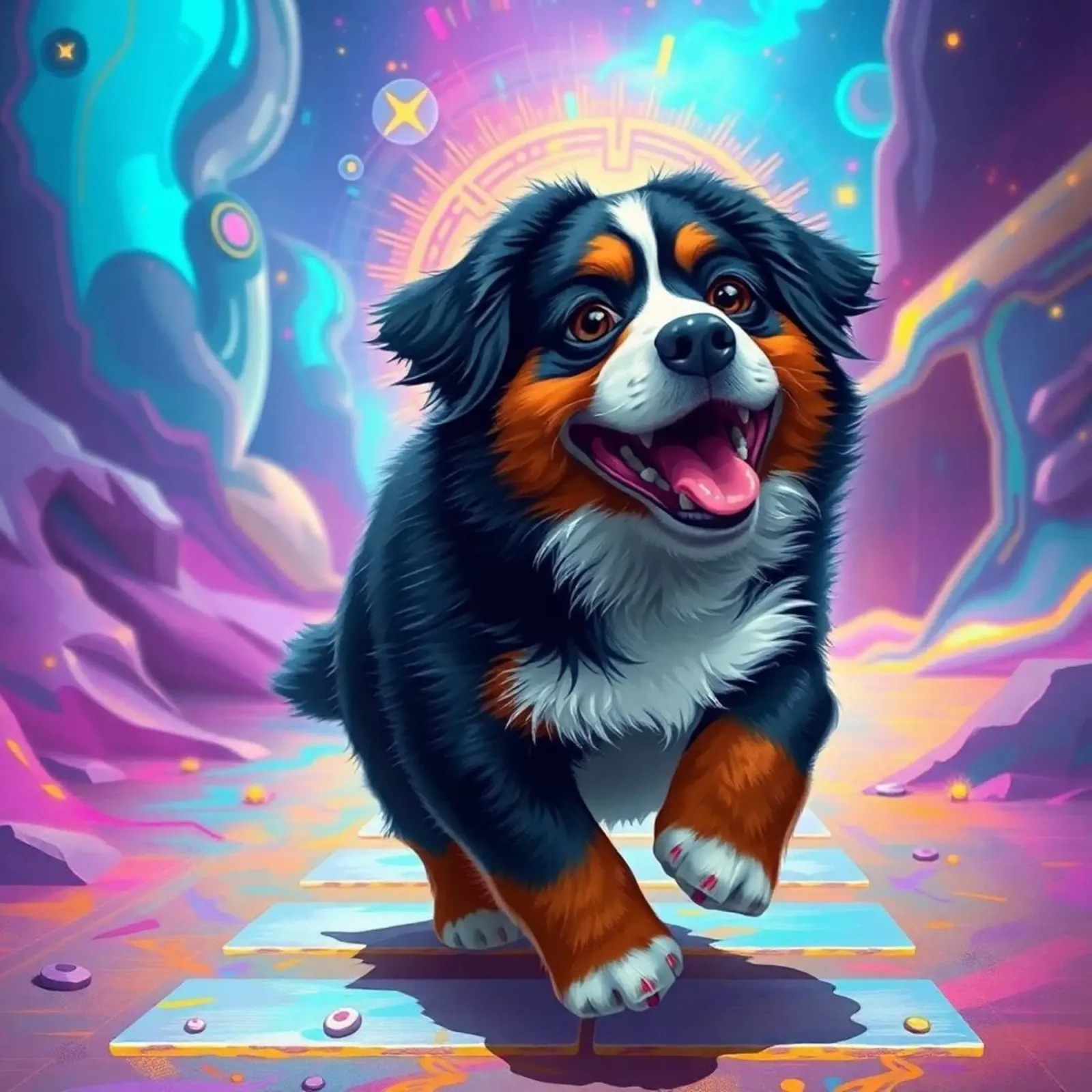 Bellissimo cane da montagna bernese #135 poster con telaio in plastica da Yumis.Beargang.and.Me
