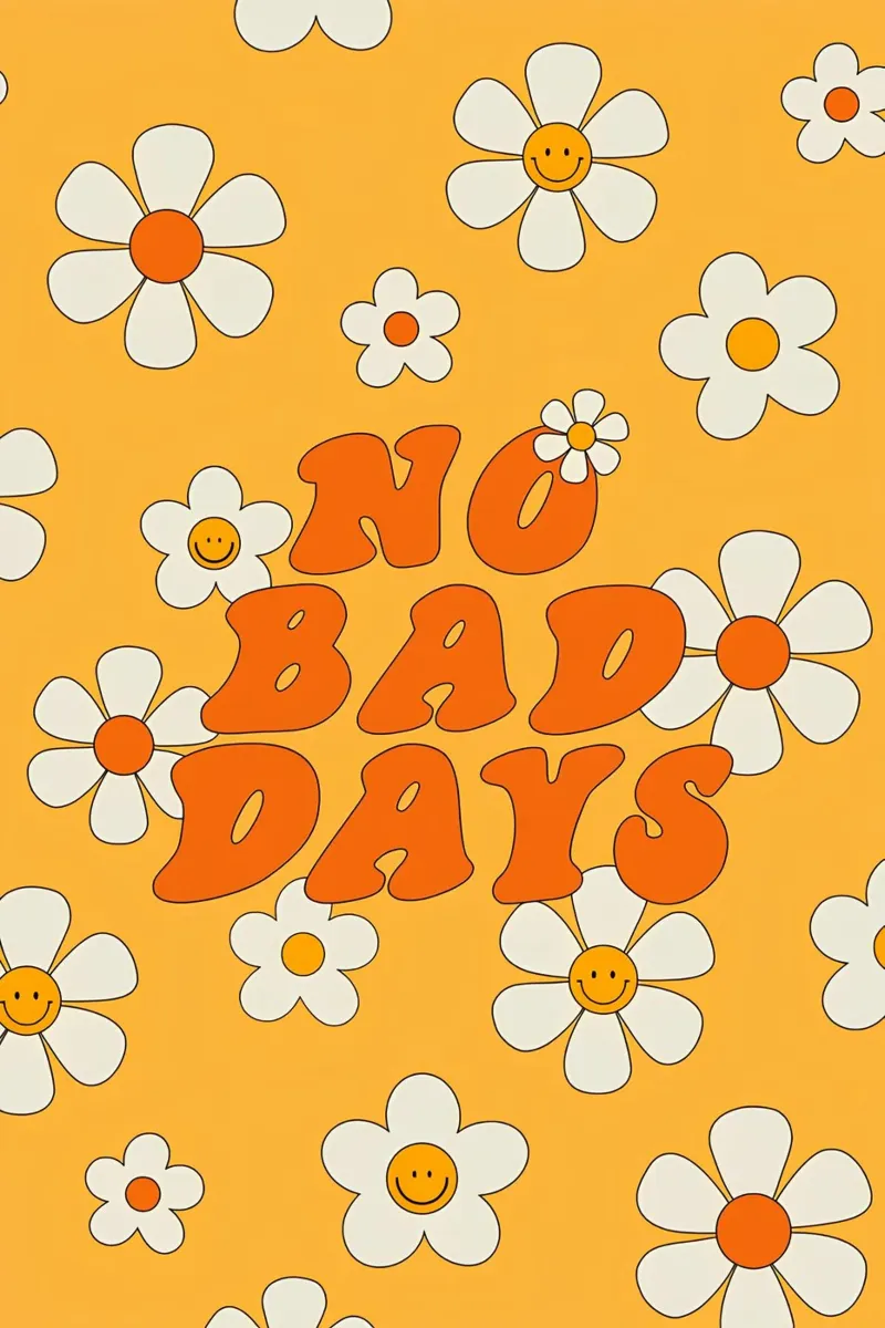 Daisy Retro Art "No Bad Days" - Estetica Happy Floral Poste poster da NorwesClub