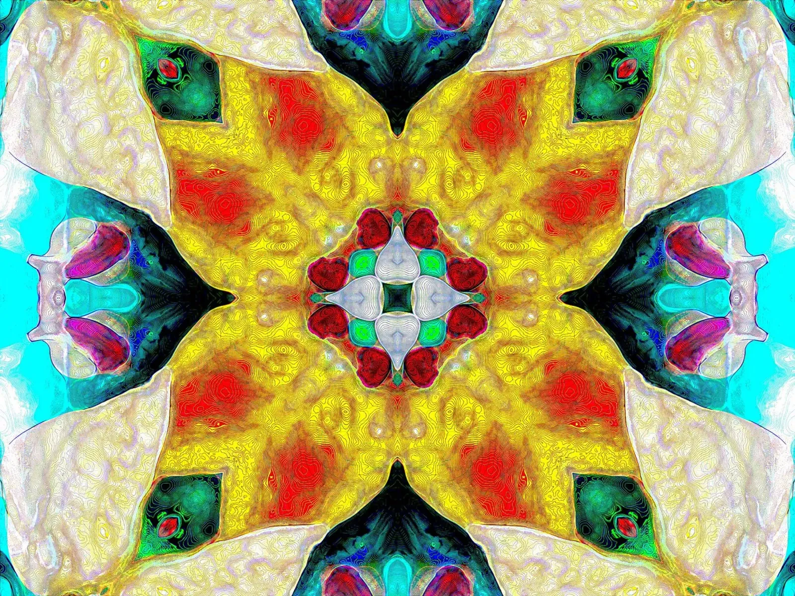 Illusion : abstrait, complexe, texture, formes, symétrie, coloré hahnemühle de Gürsel Yesil Digital Art