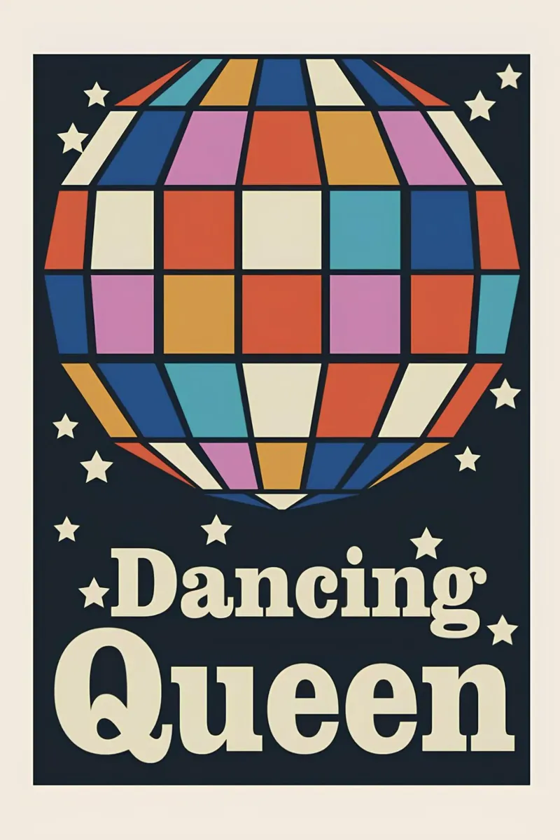 "Dancing Queen" Disco Pop Art Retro Esthetisch Roze Print canvas met Baklijst van NorwesClub