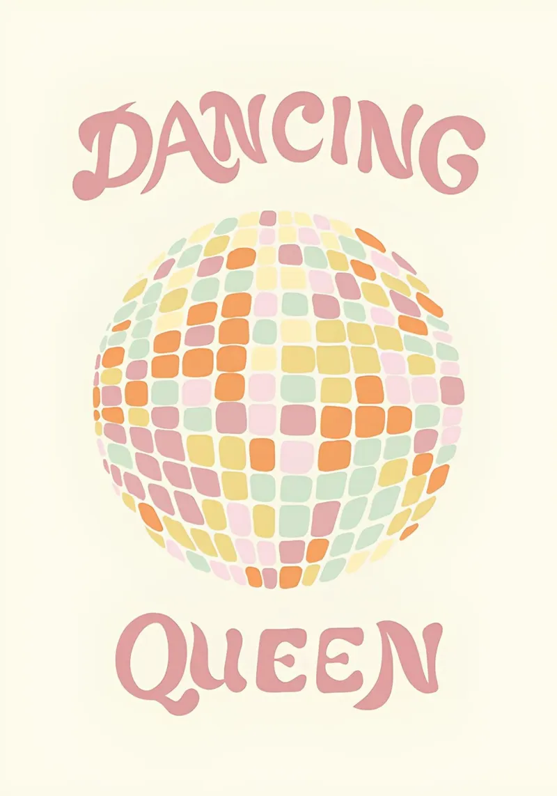 "Dancing Queen" Disco Pop Art Retro anni '70 Stampa vibrante plexiglass da NorwesClub