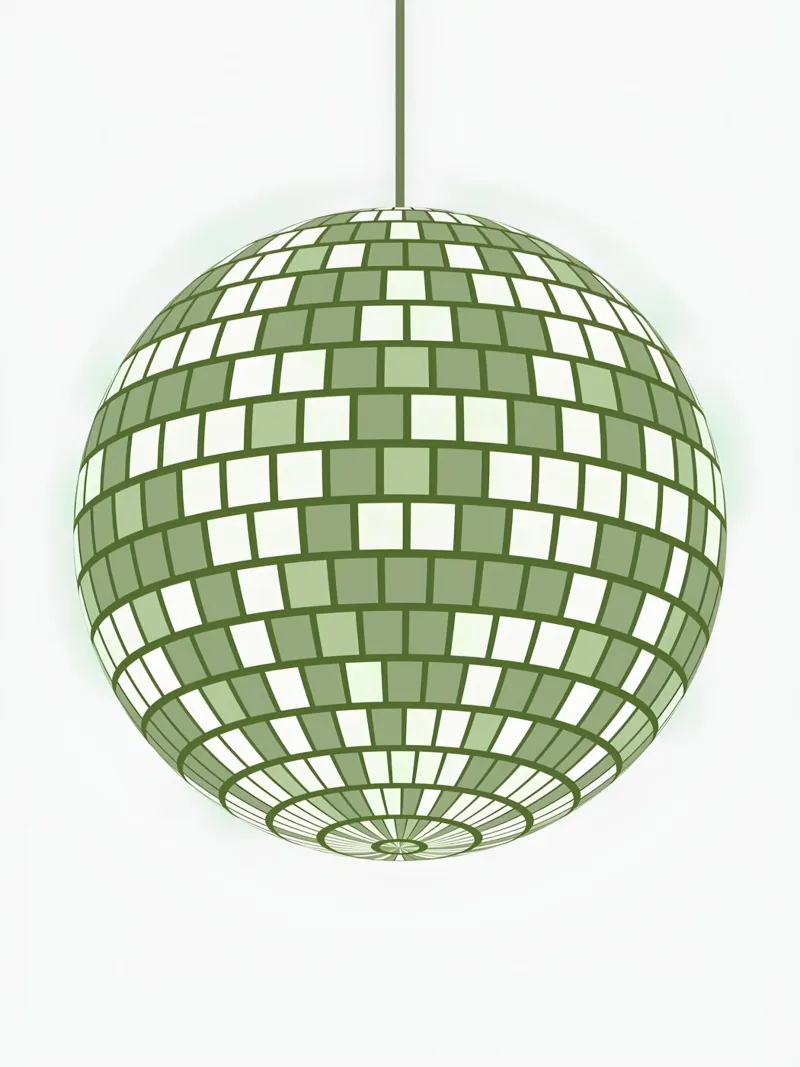 Smeraldo Disco Ball Retro Green Pop Art Party Print pellicola backlit da NorwesClub