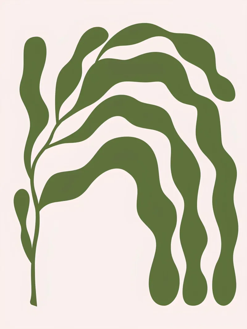 Minimalistische organisch groene abstracte kunstdruk canvas met Baklijst van NorwesClub