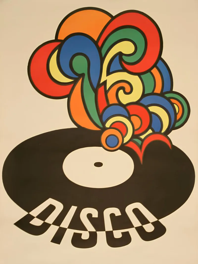 "Delizie in vinile" Pop Art astratta retrò degli anni '70, funky carta hahnemühle da NorwesClub