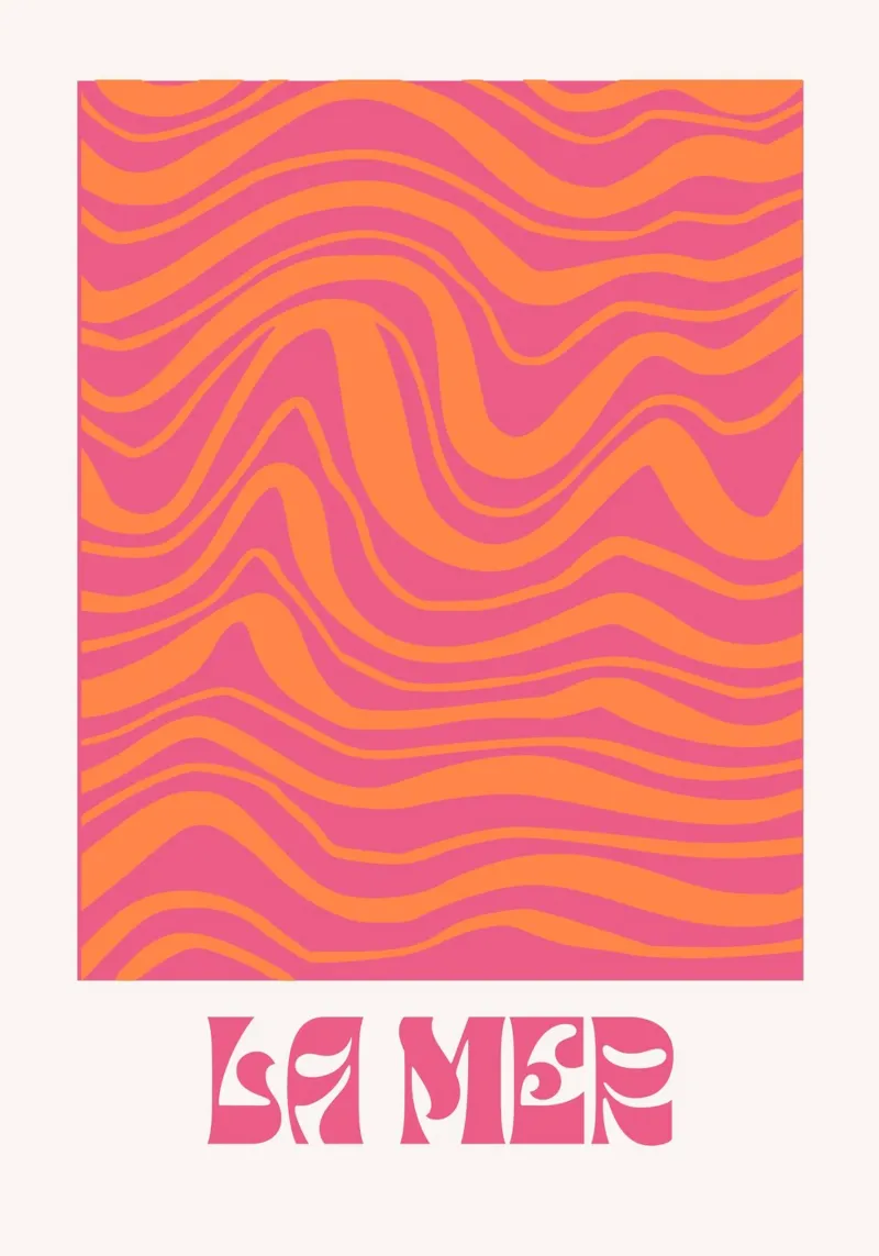Psychedelisch Roze Vloeibare Werveling Retro Abstract Pop Art canvas van NorwesClub